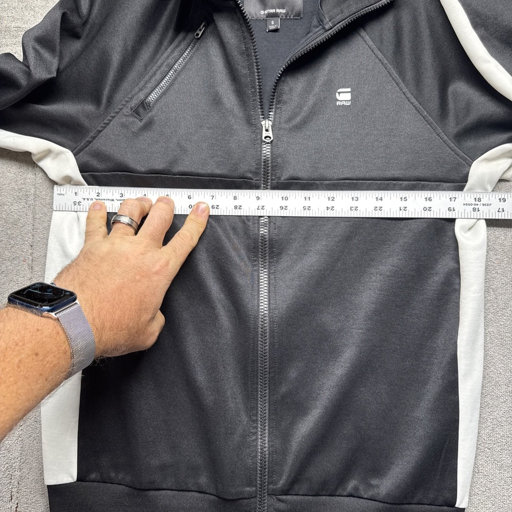 G Star Raw Ore Tracktop Raglan Sleeve Black White‎ Zip Jacket Streetwear Small - Picture 5 of 10